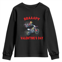 Braaapy Valentines Day Motocross Dirt Bikes Youth Sweatshirt