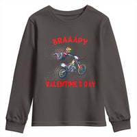 Braaapy Valentines Day Motocross Dirt Bikes Youth Sweatshirt