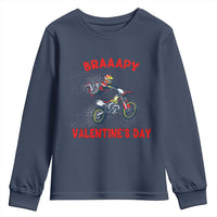 Braaapy Valentines Day Motocross Dirt Bikes Youth Sweatshirt