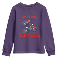 Braaapy Valentines Day Motocross Dirt Bikes Youth Sweatshirt