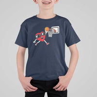 Basketball Valentines T Shirt For Kid Cute Red Heart Playing Basketball Player Team Boys - Wonder Print Shop