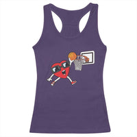 Basketball Valentines Racerback Tank Top Cute Red Heart Playing Basketball Player Team Boys - Wonder Print Shop