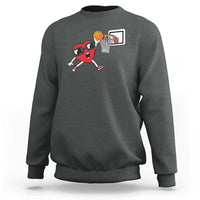 Basketball Valentines Sweatshirt Cute Red Heart Playing Basketball Player Team Boys - Wonder Print Shop