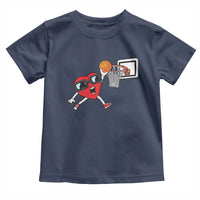 Basketball Valentines Toddler T Shirt Cute Red Heart Playing Basketball Player Team Boys - Wonder Print Shop