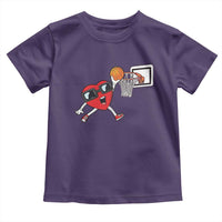 Basketball Valentines Toddler T Shirt Cute Red Heart Playing Basketball Player Team Boys - Wonder Print Shop