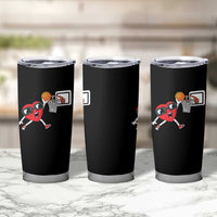 Basketball Valentines Tumbler Cup Cute Red Heart Playing Basketball Player Team Boys - Wonder Print Shop