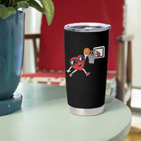 Basketball Valentines Tumbler Cup Cute Red Heart Playing Basketball Player Team Boys - Wonder Print Shop