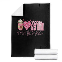 Valentine Coffee Throw Blanket Love Heart XOXO Cute Graphic Valentines Day