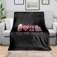Valentine Coffee Throw Blanket Love Heart XOXO Cute Graphic Valentines Day