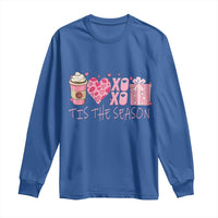 Valentine Coffee Long Sleeve Shirt Love Heart XOXO Cute Graphic Valentines Day