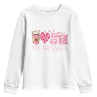 Valentine Coffee Youth Sweatshirt Love Heart XOXO Cute Graphic Valentines Day