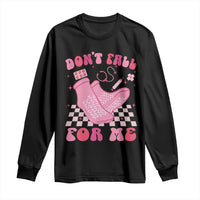 Funny Nurse Valentine Gift Long Sleeve Shirt Don't Fall For Me ER RN
