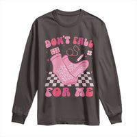 Funny Nurse Valentine Gift Long Sleeve Shirt Don't Fall For Me ER RN
