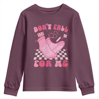 Funny Nurse Valentine Gift Youth Sweatshirt Don't Fall For Me ER RN
