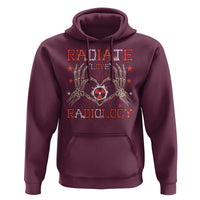 Valentines Radiology Hoodie Retro Rad Tech Skeleton Radiate Love Radiology