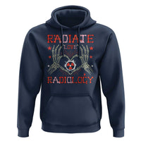 Valentines Radiology Hoodie Retro Rad Tech Skeleton Radiate Love Radiology