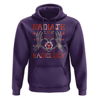 Valentines Radiology Hoodie Retro Rad Tech Skeleton Radiate Love Radiology