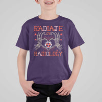 Valentines Radiology T Shirt For Kid Retro Rad Tech Skeleton Radiate Love Radiology