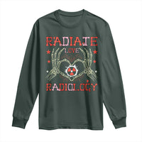 Valentines Radiology Long Sleeve Shirt Retro Rad Tech Skeleton Radiate Love Radiology