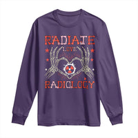 Valentines Radiology Long Sleeve Shirt Retro Rad Tech Skeleton Radiate Love Radiology
