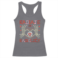 Valentines Radiology Racerback Tank Top Retro Rad Tech Skeleton Radiate Love Radiology
