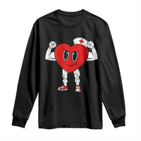 Heart Nurse Valentines Day Long Sleeve Shirt RN CNA ICU Cardiac Heart Anatomy