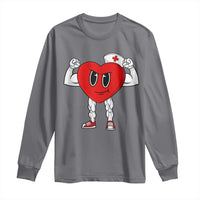 Heart Nurse Valentines Day Long Sleeve Shirt RN CNA ICU Cardiac Heart Anatomy