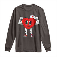 Heart Nurse Valentines Day Long Sleeve Shirt RN CNA ICU Cardiac Heart Anatomy