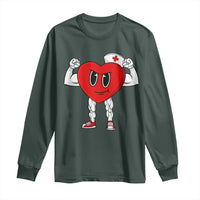 Heart Nurse Valentines Day Long Sleeve Shirt RN CNA ICU Cardiac Heart Anatomy