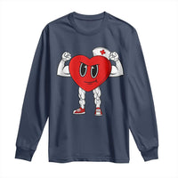 Heart Nurse Valentines Day Long Sleeve Shirt RN CNA ICU Cardiac Heart Anatomy