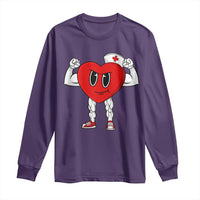 Heart Nurse Valentines Day Long Sleeve Shirt RN CNA ICU Cardiac Heart Anatomy