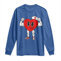 Heart Nurse Valentines Day Long Sleeve Shirt RN CNA ICU Cardiac Heart Anatomy