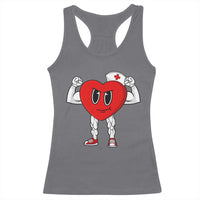 Heart Nurse Valentines Day Racerback Tank Top RN CNA ICU Cardiac Heart Anatomy
