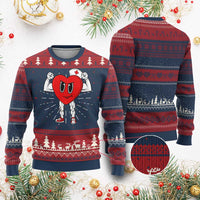 Heart Nurse Valentines Day Knitted Sweatshirt RN CNA ICU Cardiac Heart Anatomy - Wonder Print Shop