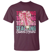 Teacher Valentine Coquette Bow T Shirt Teaching Sweethearts