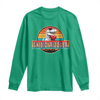 Vintage Valentines Dinosaur Long Sleeve Shirt Funny Dino Meme Skibidi Rizzler - Wonder Print Shop
