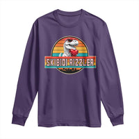 Vintage Valentines Dinosaur Long Sleeve Shirt Funny Dino Meme Skibidi Rizzler - Wonder Print Shop