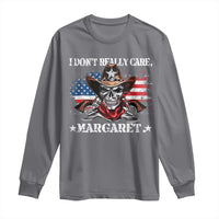 Vice President Jd Vance Long Sleeve Shirt Cowboy Skull American Flag I Don't Really Care Margaret
