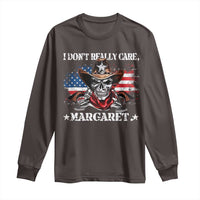 Vice President Jd Vance Long Sleeve Shirt Cowboy Skull American Flag I Don't Really Care Margaret