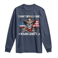 Vice President Jd Vance Long Sleeve Shirt Cowboy Skull American Flag I Don't Really Care Margaret