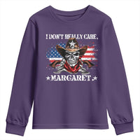 Vice President Jd Vance Youth Sweatshirt Cowboy Skull American Flag I Don't Really Care Margaret