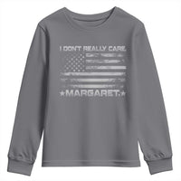 I Don't Really Care Margaret Jd Vance Youth Sweatshirt VP USA Flag