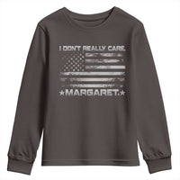 I Don't Really Care Margaret Jd Vance Youth Sweatshirt VP USA Flag