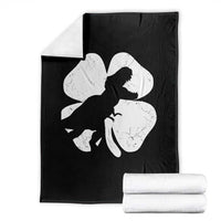 Dinosaur St Patricks Day Shamrock Throw Blanket Silhouette Boys Toddler Kids