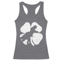 Dinosaur St Patricks Day Shamrock Racerback Tank Top Silhouette Boys Toddler Kids