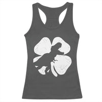 Dinosaur St Patricks Day Shamrock Racerback Tank Top Silhouette Boys Toddler Kids