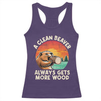 A Clean Beaver Always Gets More Wood Racerback Tank Top Funny Adult Crude Joke - Wonder Print Shop