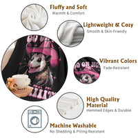 Cowboy Opossum Go On Now Git Throw Blanket Funny Possum Pink Cowgirl Hat Western Wild West - Wonder Print Shop