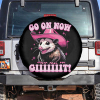 Cowboy Opossum Go On Now Git Spare Tire Cover Funny Possum Pink Cowgirl Hat Western Wild West - Wonder Print Shop