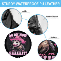 Cowboy Opossum Go On Now Git Spare Tire Cover Funny Possum Pink Cowgirl Hat Western Wild West - Wonder Print Shop